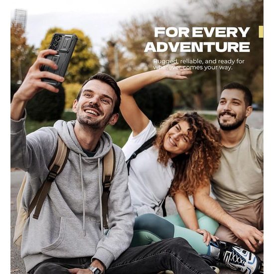 Dexnor 360 Kickstand Camprotector θήκη Samsung Galaxy S25 FE, μαύρη