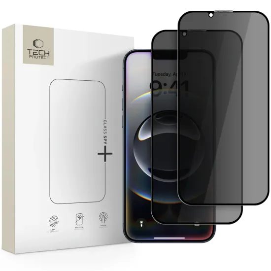 Tech-Protect Προστατευτικό Γυαλί Απορρήτου, iPhone 13 / 13 Pro / 14 / 16e, 2 τεμάχια