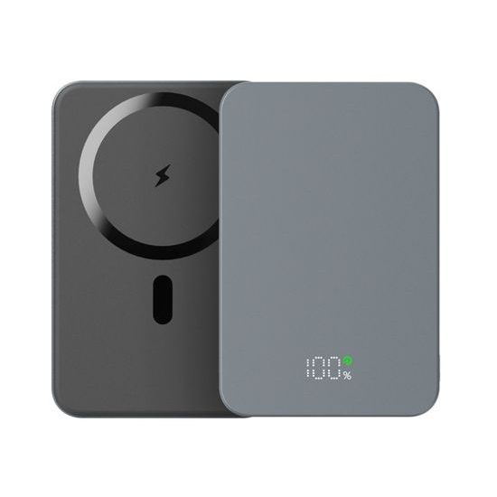 UltraThin MagSafe Powerbank 10000 mAh, PD20W + 15W brezžično, srebrno siva