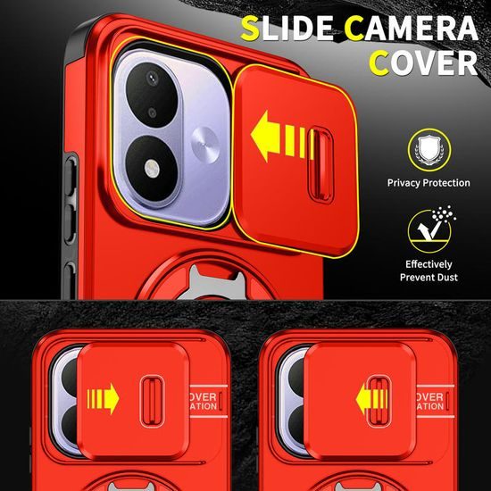 Xiaomi Redmi Note 17 4G / 5G ümbris – Camslide Stand kaamerakaitsega alusega – punane