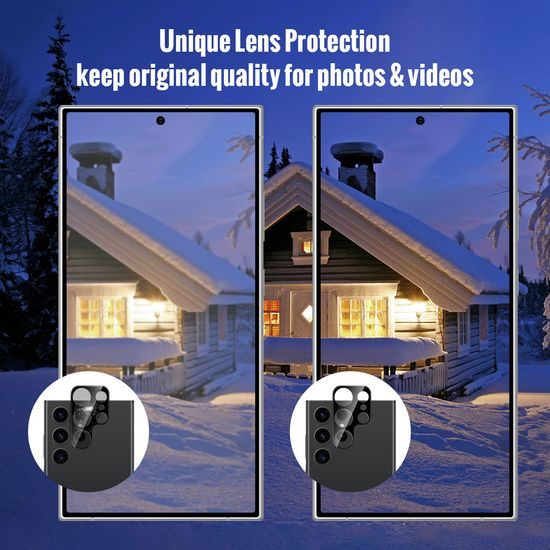 Folie de sticlă securizată 3D pentru lentila fotoaparatului (camerei), Samsung Galaxy S24 Ultra