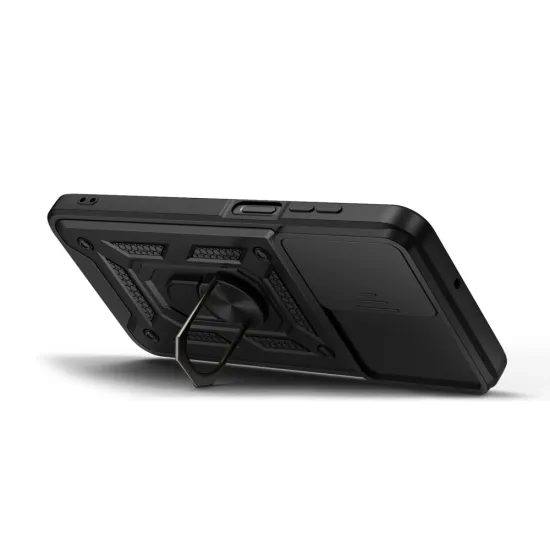 Tech-Protect CamShield Pro Schutzhülle für Samsung Galaxy A17 / A18 / A26 - Hybrid Case mit Kameraschutz und 360° Ring - Schwarz