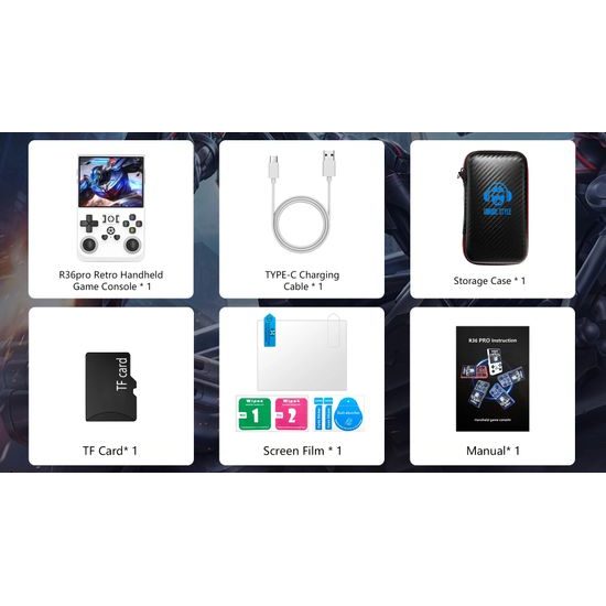 R36 Pro Φορητή κονσόλα παιχνιδιών με 3,5" IPS οθόνη, μαύρη