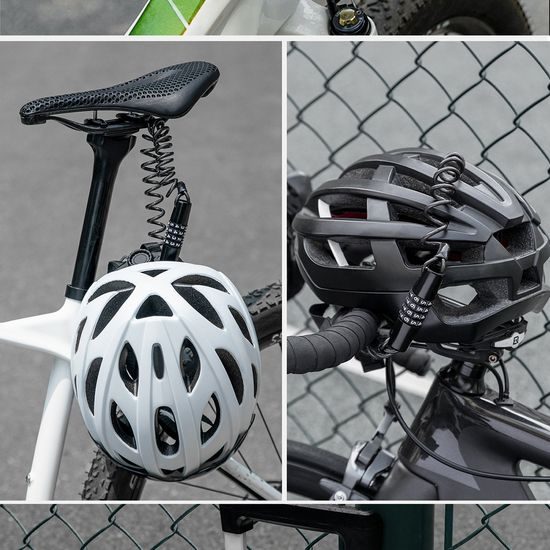 Lucchetto impermeabile per bici Wozinsky WBN-01R per casco da ciclismo, nero