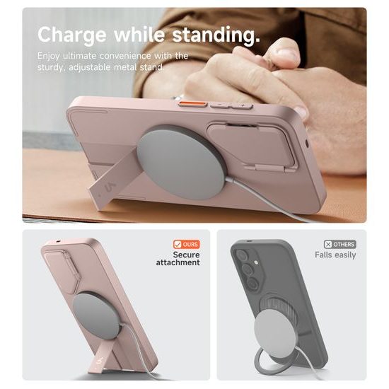 Suritch MagSafe Kickstand Camprotector Θήκη Samsung Galaxy S25 Plus, Ροζ