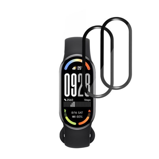 Techsuit Nano Flex til Xiaomi Smart Band 10, 2 stk., Sort