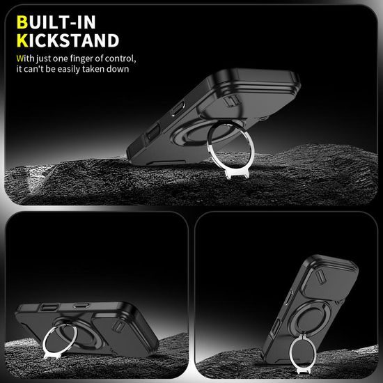 Camslide Stand etui, iPhone 18 Pro, črn