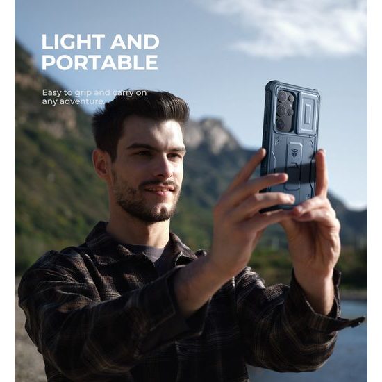 Dexnor 360 Kickstand Camprotector Θήκη Samsung Galaxy S24 Ultra, Μπλε