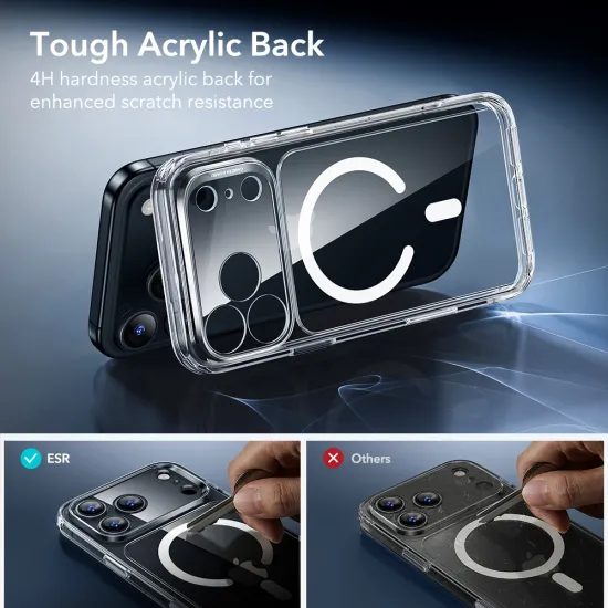 ESR Classic Hybrid Combo Pack Screenprotector - MagSafe Hoesje + Gehard glas - iPhone 17 Pro - Transparant (Anti-geel)