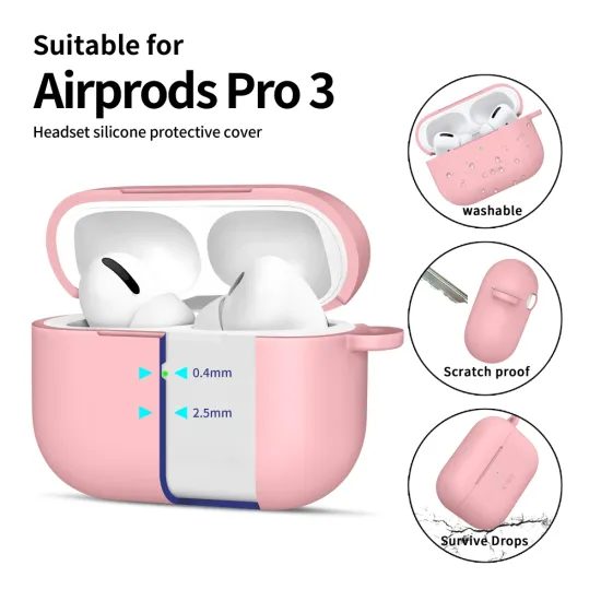 Tech-Protect Σιλικονική θήκη, Apple AirPods Pro 3, ροζ