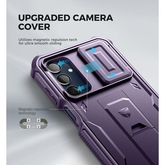 Dexnor 360 Kickstand Camprotector Θήκη για Samsung Galaxy A16, Μωβ