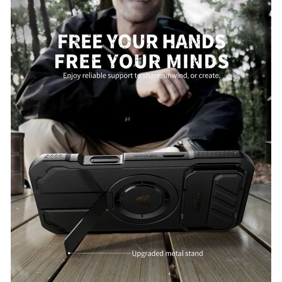 Dexnor MagSafe 360 Kickstand Camprotector θήκη iPhone Air, μαύρη