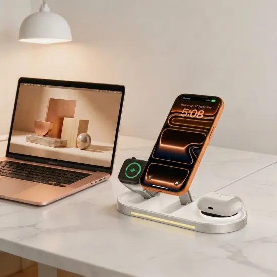 Tech-Protect A51 ArcticBoost 3in1 Kabelloses MagSafe Ladegerät - 25 W - Qi 2.2 - Weiß