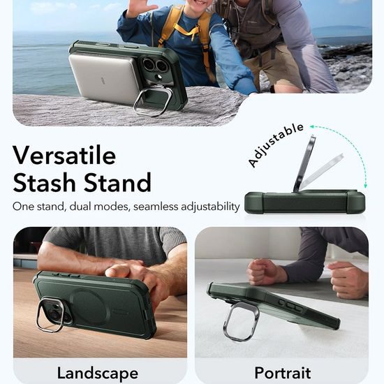 Θήκη ESR Cyber Armor Kickstand, iPhone 17, πράσινη