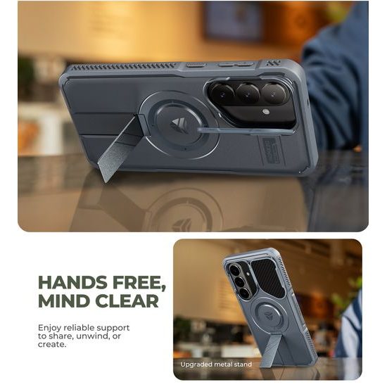 Dexnor MagSafe 360 Kickstand Camprotector tok Samsung Galaxy S26 Plus, kék