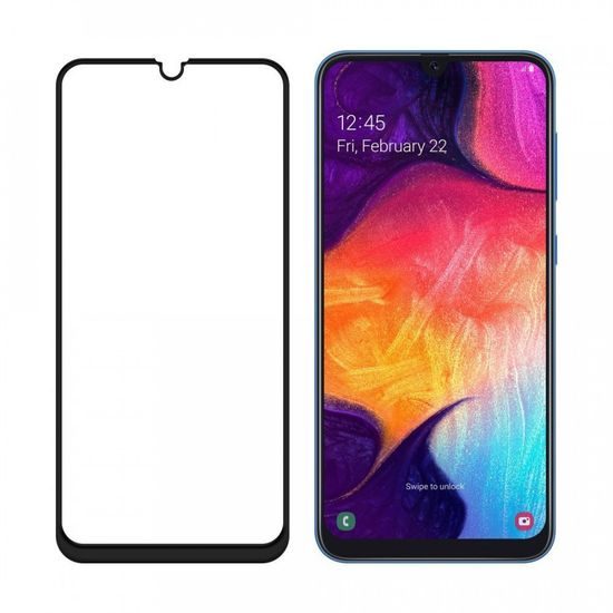 5D Edzett üveg a Samsung Galaxy A40 telefonhoz, fekete