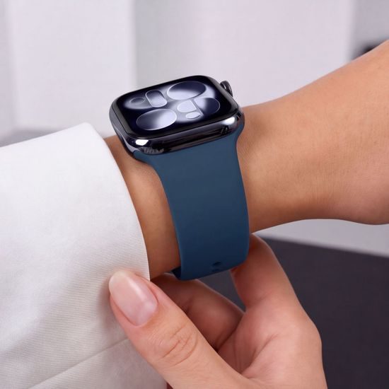 Tech-Protect Silicone kellarihm Apple Watch 8 / 9 / 10 / 11 / 12 / SE / Ultra (44 / 45 / 46 / 49 mm) – tumesinine