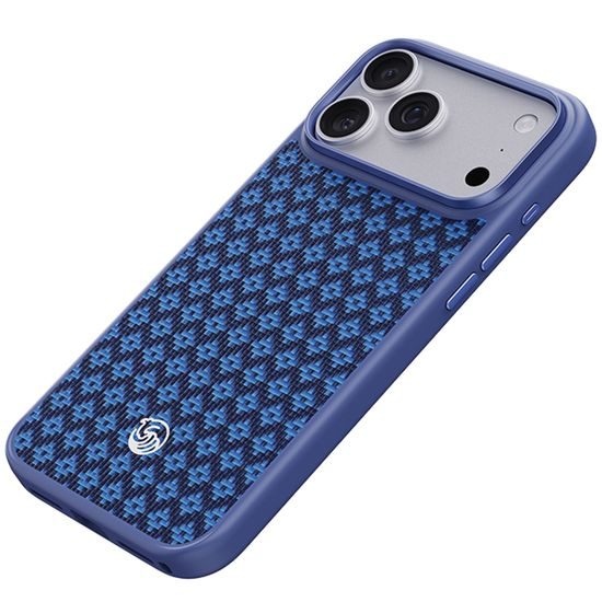 iPhone 17 Pro / 18 Pro vāciņš – Benks Magnetic Armor Pro Kevlar metāla rāmis ar MagSafe – zils