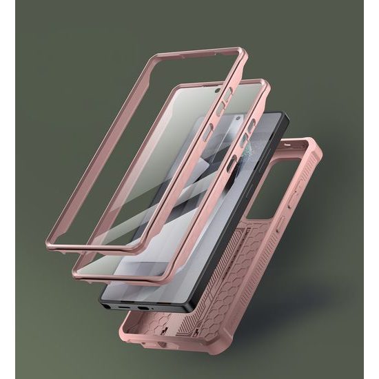 Dexnor 360 Kickstand Camprotector Θήκη Samsung Galaxy S25 Ultra, Ροζ