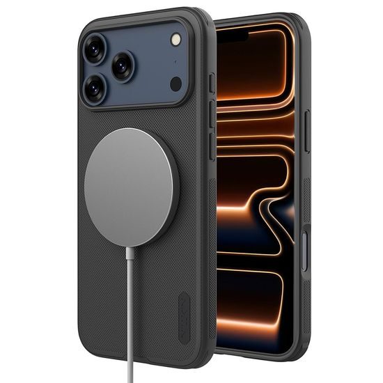iPhone 17 Pro / 18 Pro dėklas – Nillkin Super Frosted Shield Pro Magnetic – juoda