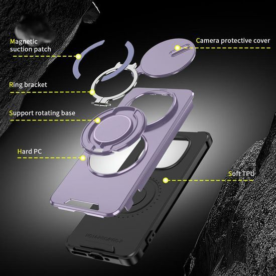 Θήκη Camslide Stand, Xiaomi Redmi Note 14 Pro Plus 5G, μωβ