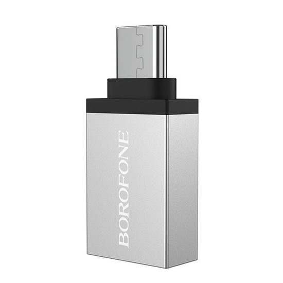 Borofone BV3 OTG Adapter USB-C auf USB-A 3.0 - Datentransfer bis 5 Gb/s - Silber