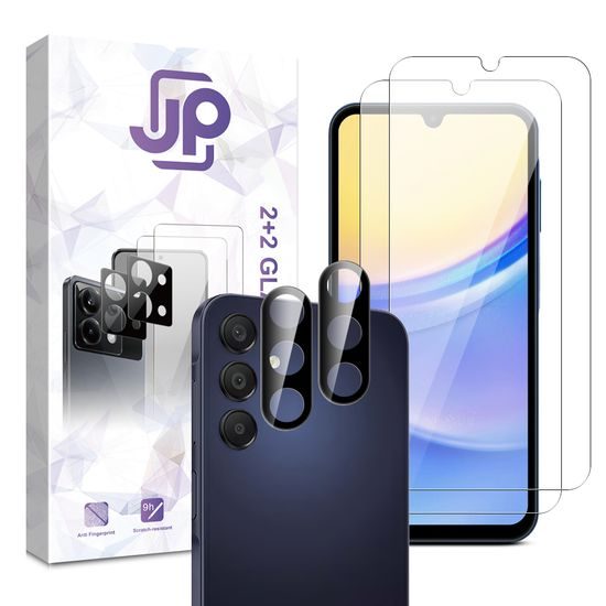 JP Combo pack, 2 db edzett üveg és 2 db kameraüveg készlet, Samsung Galaxy A15
