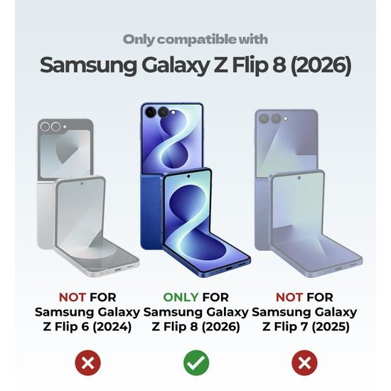 Samsung Galaxy Z Flip 8 aizsargvāciņš – Dexnor 360 Kickstand – melns