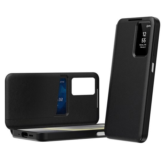 Techsuit SmartView Schutzhülle für Samsung Galaxy A27 5G - Smart View Fenster - Schwarz