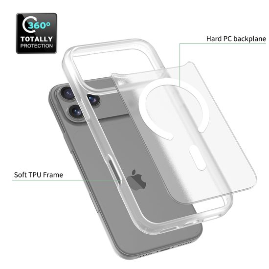 JP MagFit Colour MagSafe θήκη με μαγνήτη N52, iPhone 17 Pro Max, λευκή