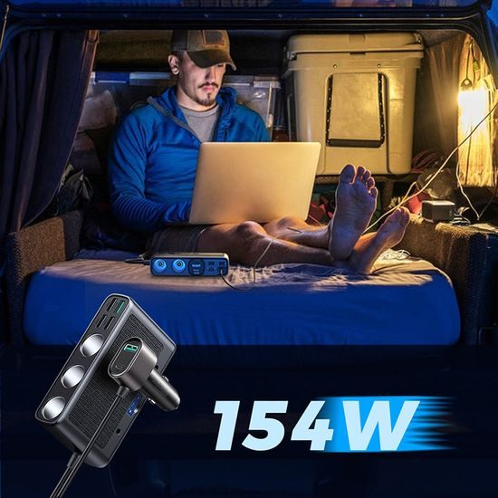 Joyroom JR-CL06 többportos USB autós töltő PD154W / QC 3.0, fekete