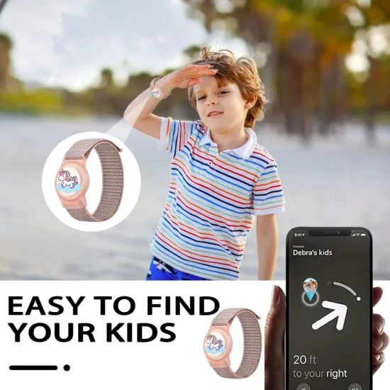 Tech-Protect Cinturino in Nylon per bambini, Apple AirTag 1 / 2, magic pony