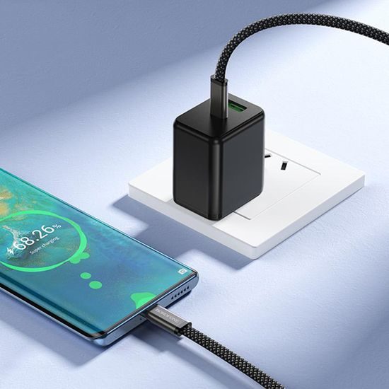 Borofone Peace (BX124) USB-C auf USB-C Datenkabel für schnelles Laden - 60 W Power Delivery - 1 m - Schwarz