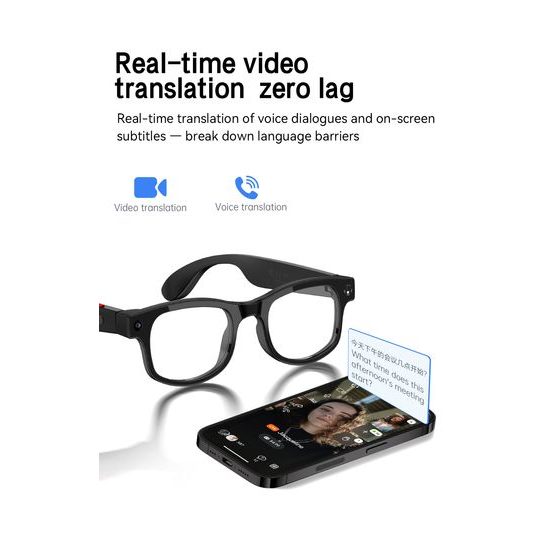 Интелигентни AI очила G2 Pro с 8 Mpx камера, Full HD видео и преводач, черни