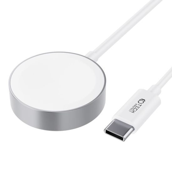Tech-Protect UltraBoost - Magnetický nabíjecí kabel pro Apple Watch - USB-C, 1,2 m, bílý