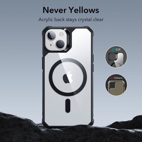 ESR CH HaloLock MagSafe iPhone 14 Plus védőburkolat, átlátszó fekete