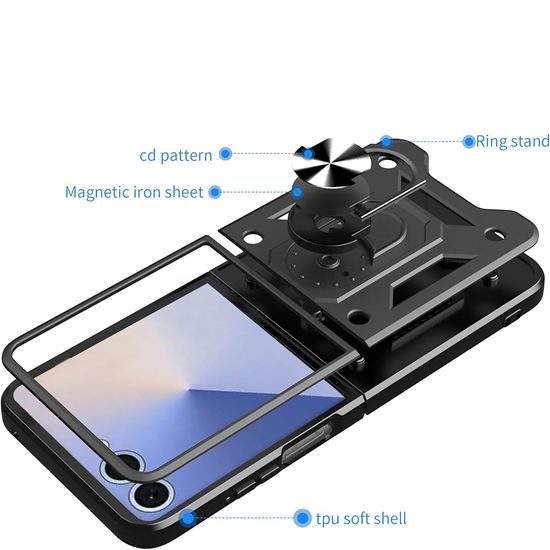 Samsung Galaxy Z Flip 8 ümbris – Techsuit CamShield – must