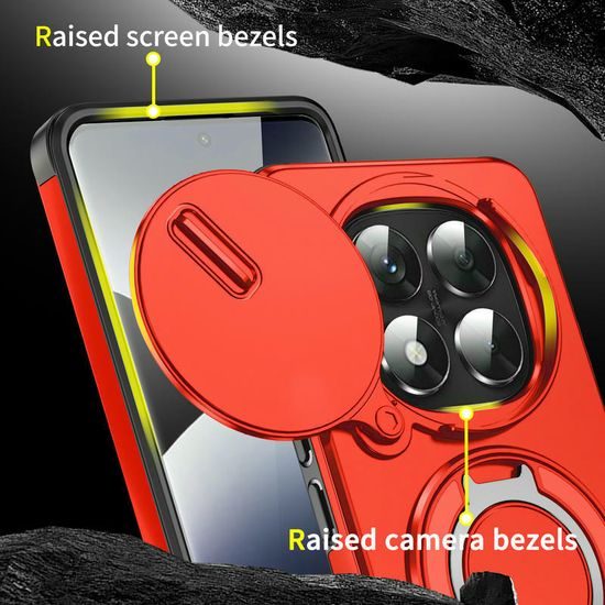 Θήκη Camslide Stand, Xiaomi Redmi Note 14 Pro Plus 5G, κόκκινη