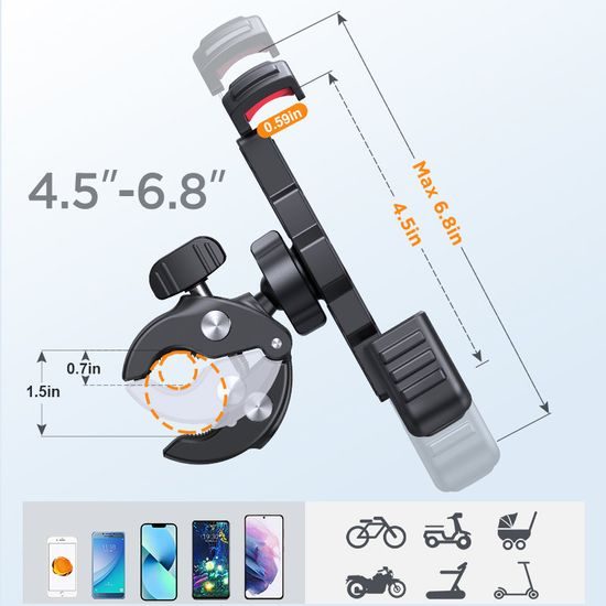 Wozinsky kovový držiak smartfónu na riadidlá, čierny (WBHBK4)