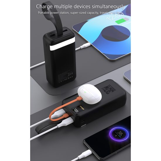 Dudao K8-3 powerbanka 30000mAh 30W – melna