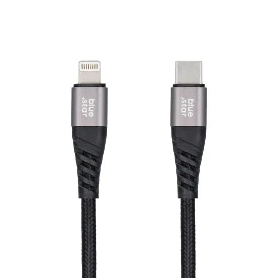 BlueStar kabel USB-C - Lightning 1,2 m, černý