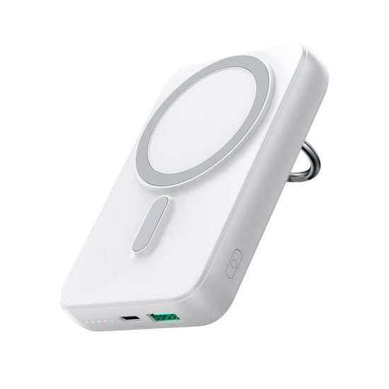 Joyroom JR-W050 20W MagSafe 10000mAh bancă de alimentare fără fir cu inel și suport, alb