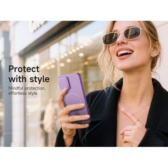 Suritch MagSafe Kickstand Camprotector obal Samsung Galaxy S26, fialový