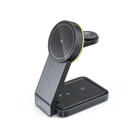 Tech-Protect QI15W-A28 3σε1 Μαγνητικός Ασύρματος Φορτιστής MagSafe, Μαύρο