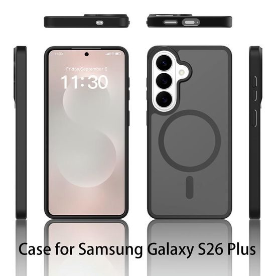 JP MagFit Colour θήκη MagSafe με μαγνήτη N52, Samsung Galaxy S26 Plus, μαύρη