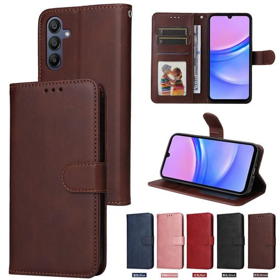 Samsung Galaxy A18 ümbris – Magnet Case nahkümbris – pruun