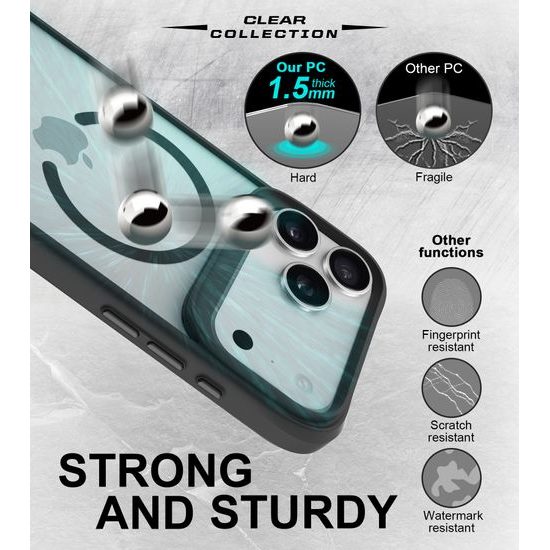 Θήκη JP MagFit MagSafe με πιστοποιητικό 3M SGS, iPhone 17 Pro Max, μαύρο