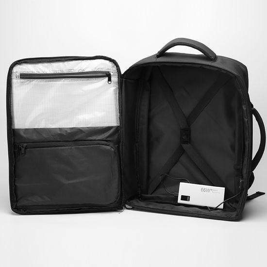 JP Rucksack B15 für Alltag und Freizeit - 48x33x20~25 cm - Schwarz