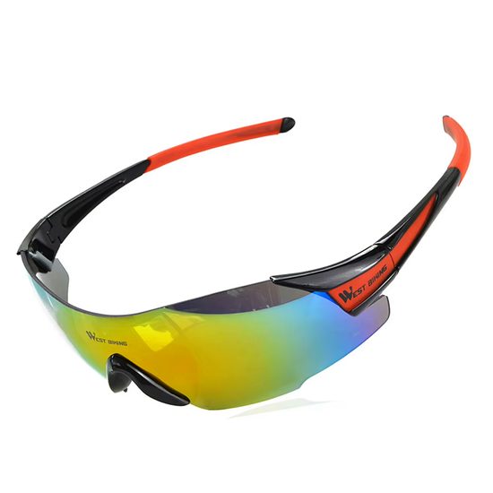 West Biking velosipēda brilles Windproof UV400 – melnas-sarkanas
