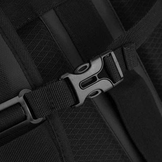 JP Rucksack B08 - 50x30x20 cm - Alltagsrucksack mit verstellbaren Schultergurten - Schwarz